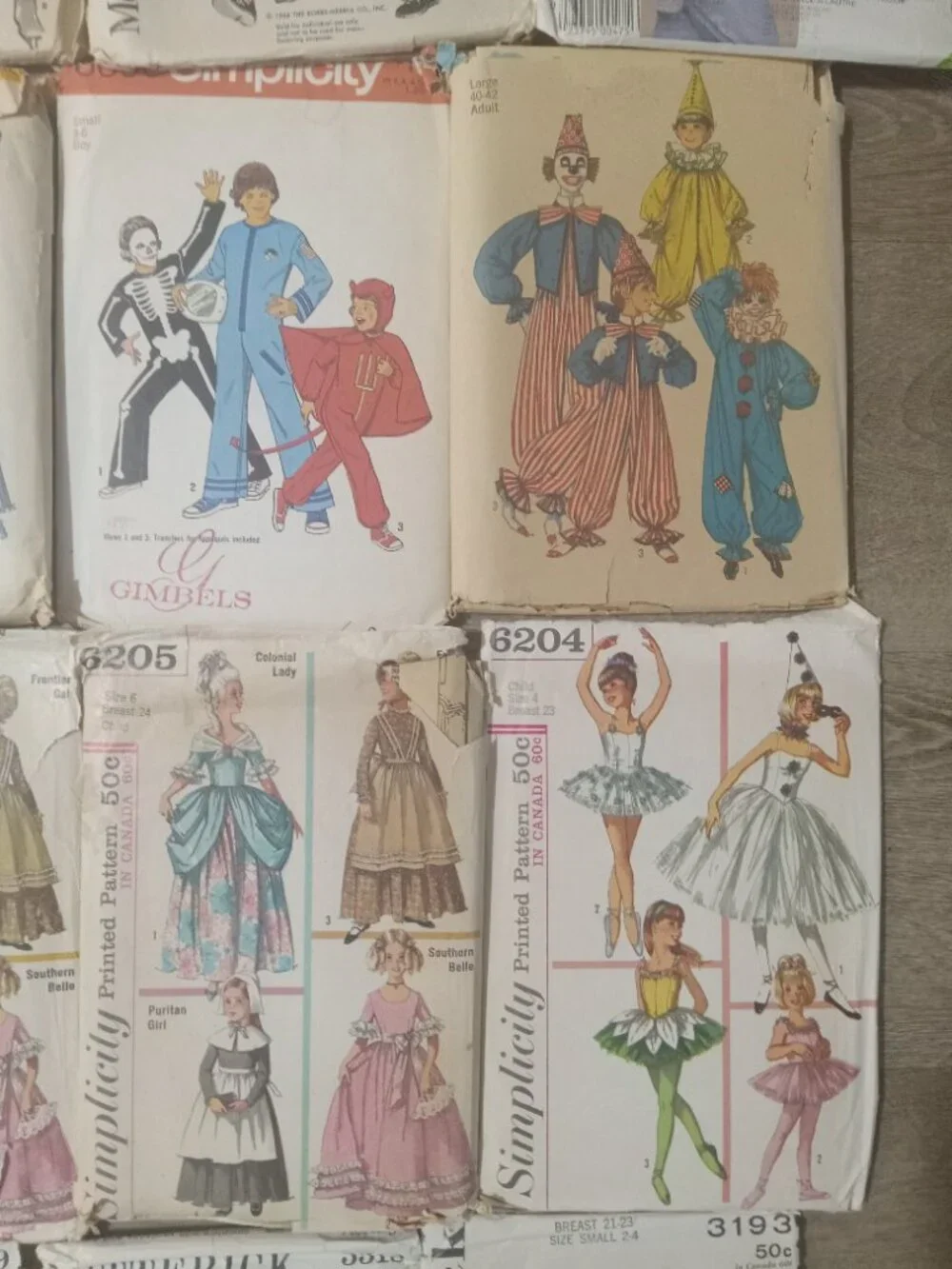 Lof of 20 Vintage Simplicity Butterick Mccalls Sewing Patterns 1960 60s 1970 70s